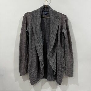 Barefoot Dreams Cozychic Lite Charcoal Gray Knit Circle Cardigan Sweater Sz XS/S